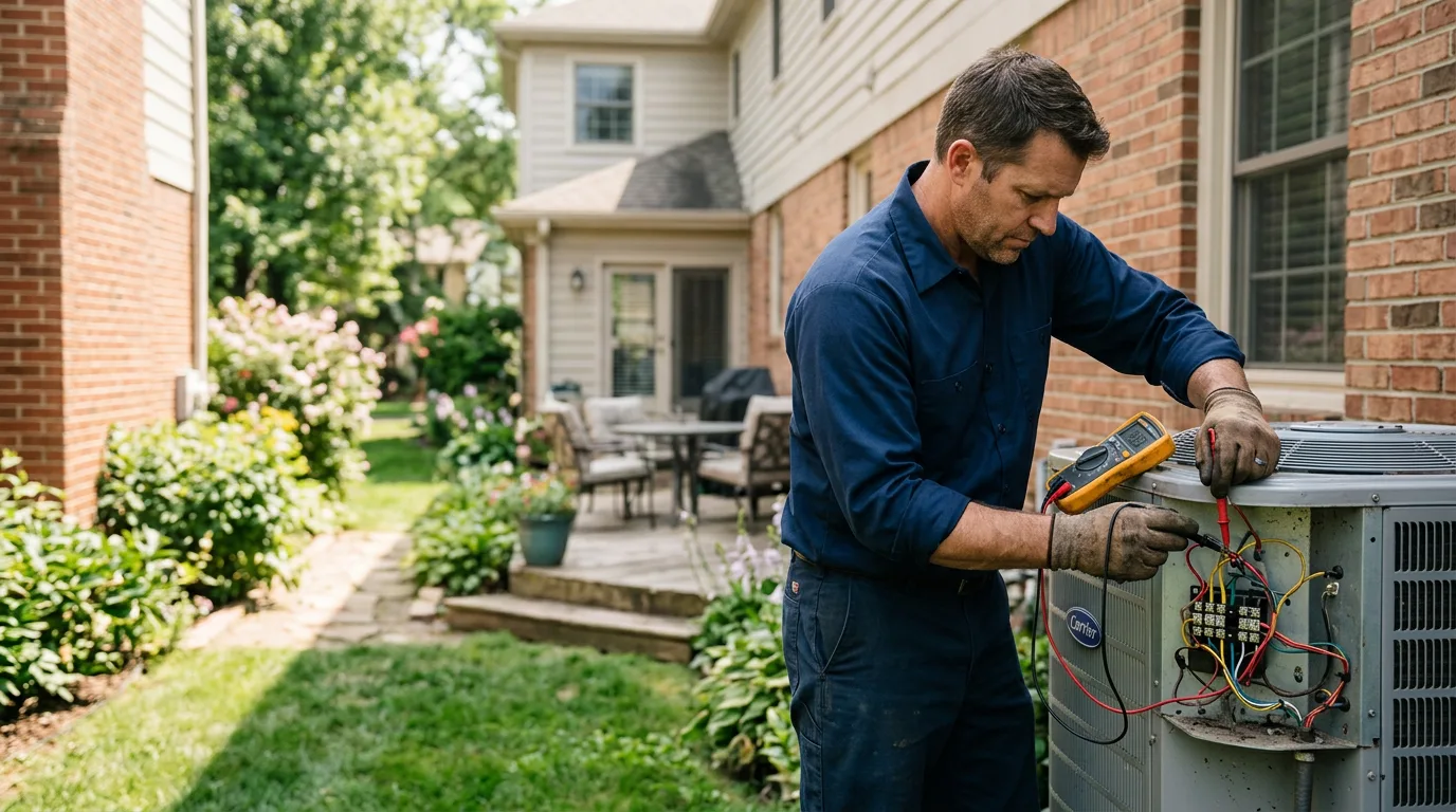 HVAC technician working near Bokoshe, OK